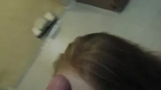 Busty non-professional wife home made POV blow job-sex movie scene