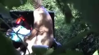 Voyeur mature couple caught fucking