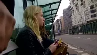 Flashing my dick in public bus stop