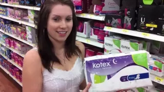 My girl shows her pads and boobs