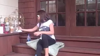 Us screwing hard in the open air