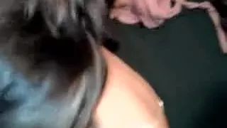 Non-Professional couple fucking on couch then take up with the tongue each other