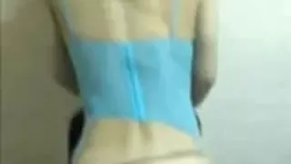 Golden-Haired legal age teenager riding her boyfriend