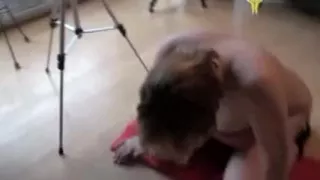 Brunette Hair Hair legal age teenager drilled on her bed