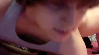 Cute darksome brown legal age teenager masturbating on ottoman