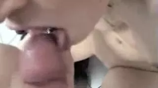 Fucking pierced moist crack on water closet