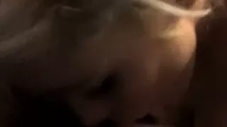 Wonderful golden-haired legal age teenager sucking black jock