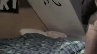 Admirable dark brown hair legal age teenager riding her fresh boyfriend