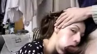 Real ramrod inside her tight neck