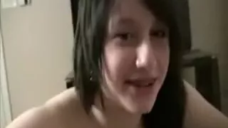 Legal Age Teenager with braces sucking weenie like a pro