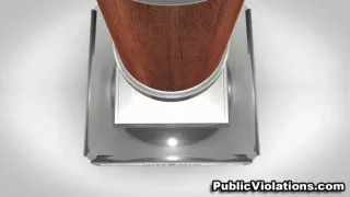 Öffentlicher Truck-Stop-Knopf-Verstoß