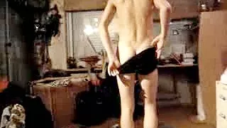 Videotaping hot nude hunk stripping