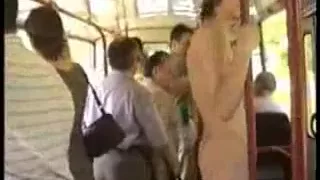 Hot Gay boy naked on a public bus