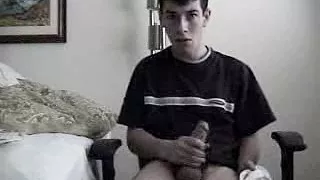 Sweet nude hunk strokes his big cock