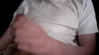 Hot boy in white t shirt jerks off