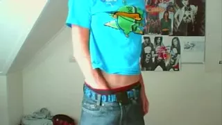 Frank masturbates in his gay room