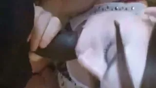 Redhead teen sucks a black dong