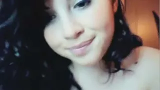 Curvy adorable teen shows her goods