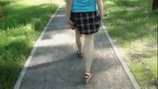 Widening my wazoo cheeks outdoors