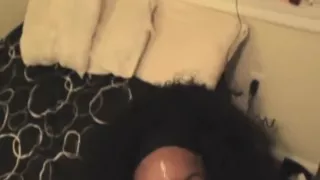 Sex Sex Cream all over her ebony face