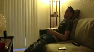 Deepthroating his jock with enjoyment