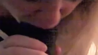 Cheating wife enjoying her first black ramrod oral pleasure fun