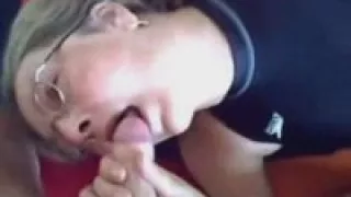 Girl in swimsuit sucks/jerks a cock.