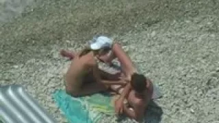 Sexy Couple having fun at nude beach