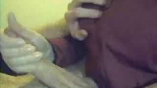 Sweet girl in pink played with cock