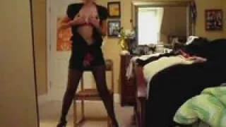 Hot blond chick striptease