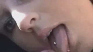 Pierced Tongue Licks a Pierced Cock