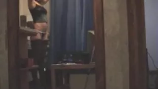 Adorable blonde shows her goods