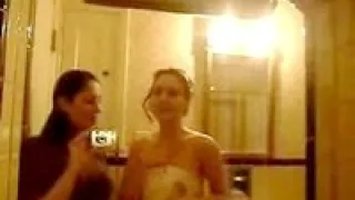 two bored girls and one mirror