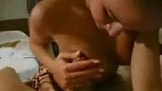 Teen chick sucks an older dude