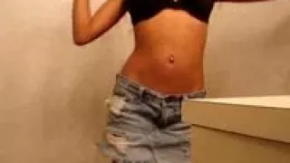 Brazilian stripping her skinny body