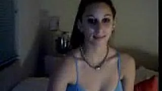 Cute brunette chick on webcam