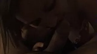 Busty chick gives head