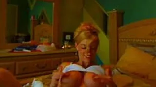 busty girl pleasures herself