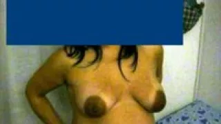 Pregnant wife shows off belly