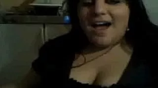 Chubby bitch shows her tits