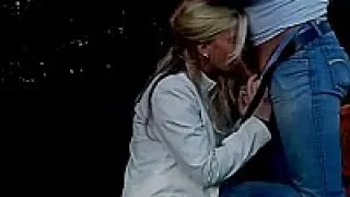 Hot blow-job in the park