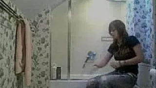 girl is caught changing in bathroom