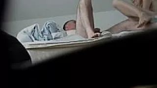 Hidden cam - blonde girl in action