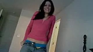 Brunette slut undressing