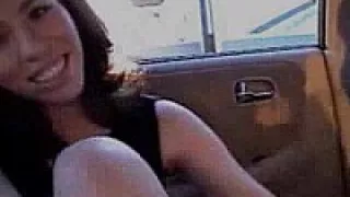 Brunette Teen Back Seat Blowjob