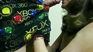 Chubby Brunette Milf in Furry Hat