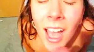 Smiling and Waiting For The Sticky Cumshot