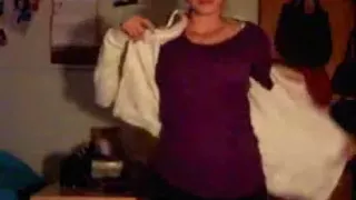 Webcam porn of a thin brunette strippin