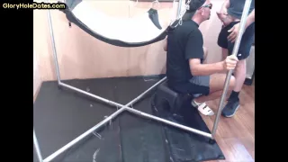 Moustache gray DILF sucking off amateurs hard shaft