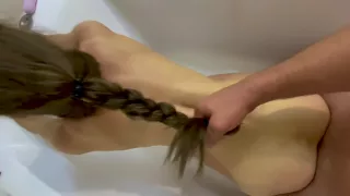 The Student Took A Bath And A Fat Cock In The Pussy